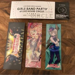 School Days Girls Band Party Bookmark Tickets Aoba Moca & Uehara Himari